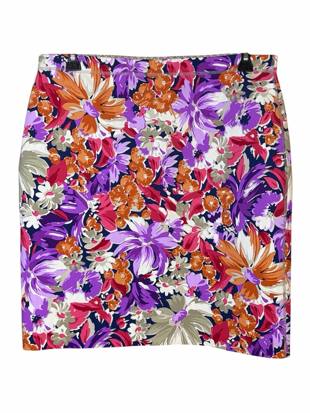 J. McLaughlin Halle Reversible Mini Skirt Floral Geometric Pull On Women Sz XL